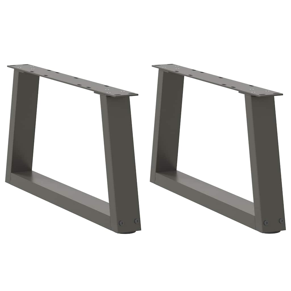 Pieds de table basse en V, 2 pièces, anthracite, 60 x (30-31,3) cm, acier