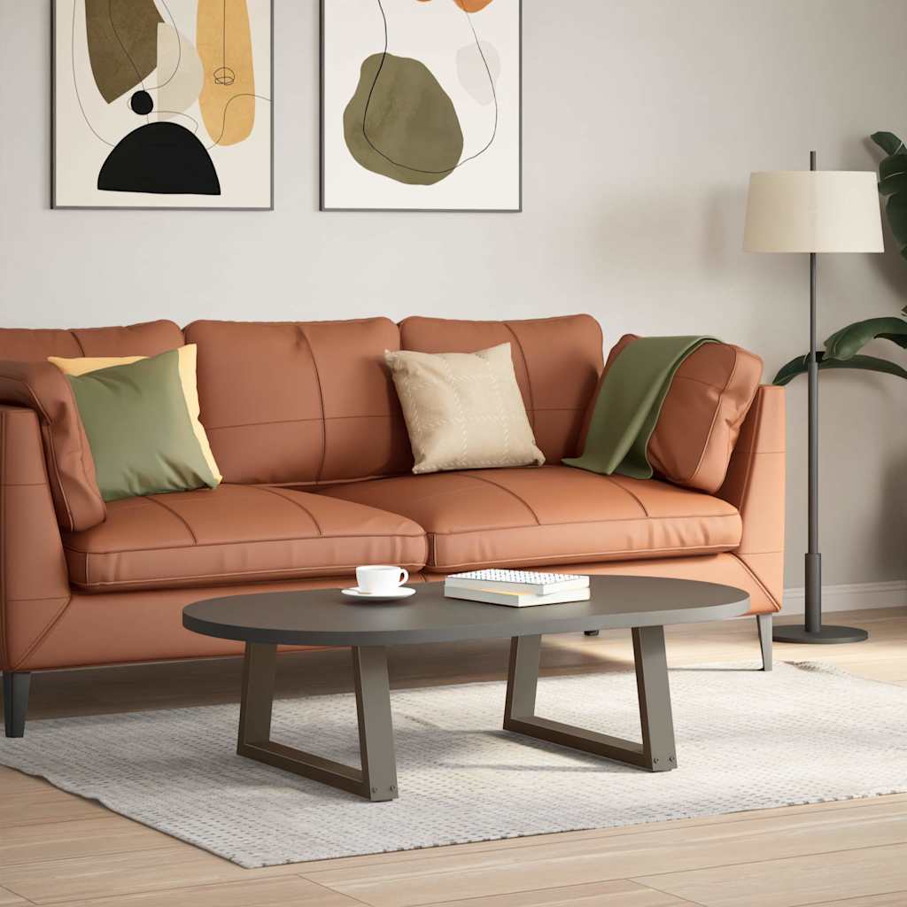 Pieds de table basse en V, 2 pièces, acier naturel, 60 x (30-31,3) cm