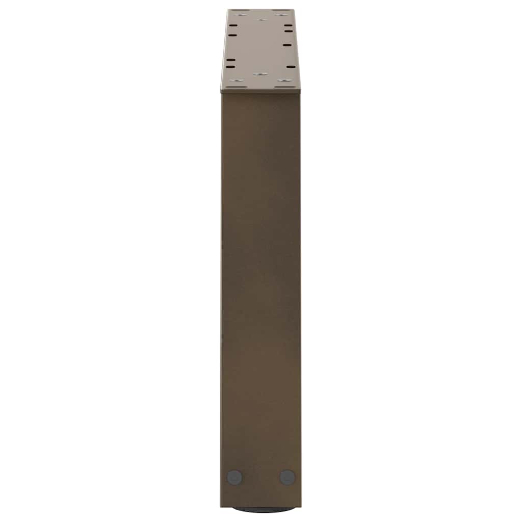Pieds de table basse en V, 2 pièces, acier naturel, 60 x (30-31,3) cm