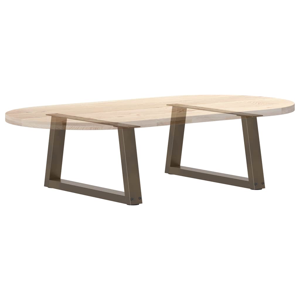 Pieds de table basse en V, 2 pièces, acier naturel, 60 x (30-31,3) cm