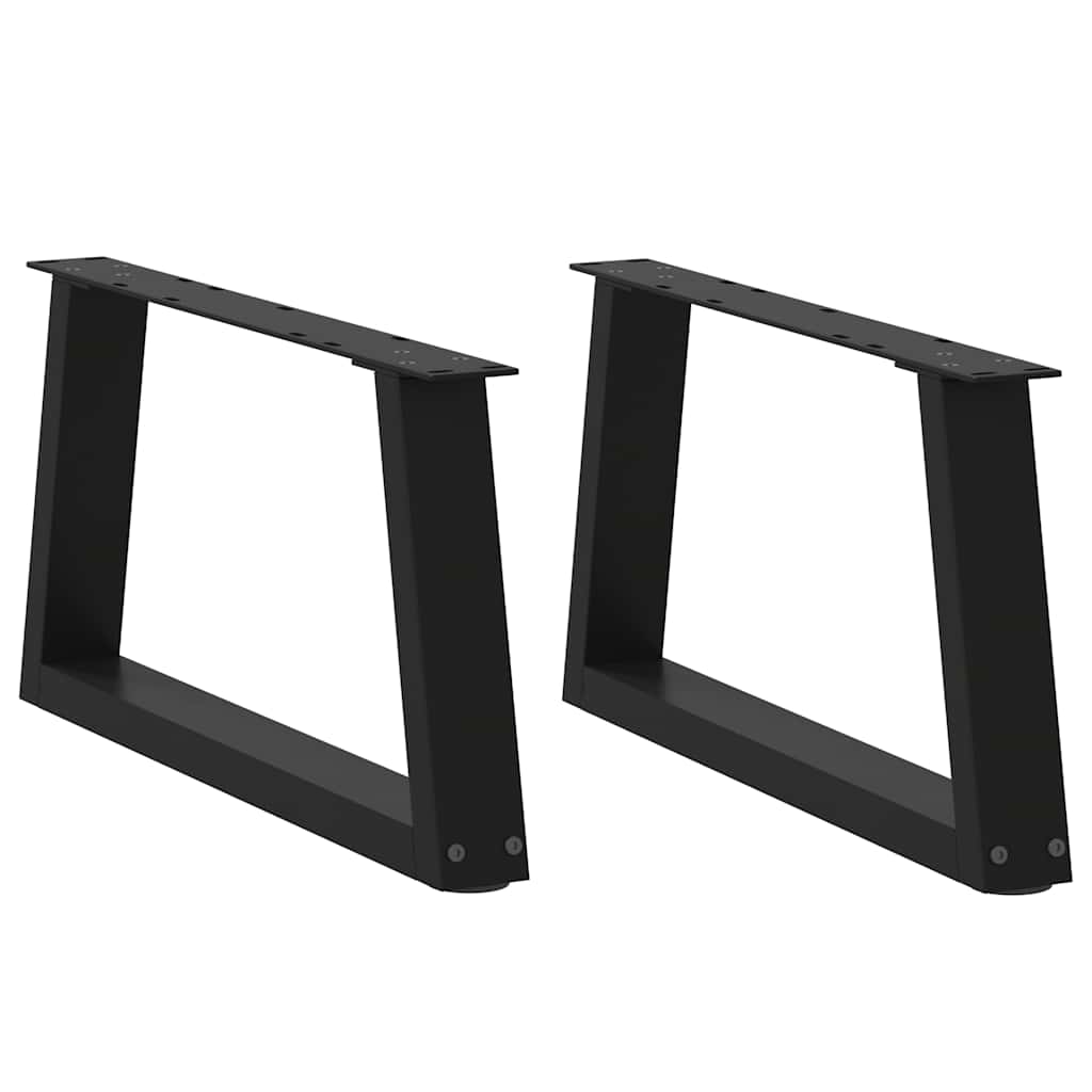 Pieds de table basse en V, 2 pièces, noir, 70 x (30-31,3) cm, acier