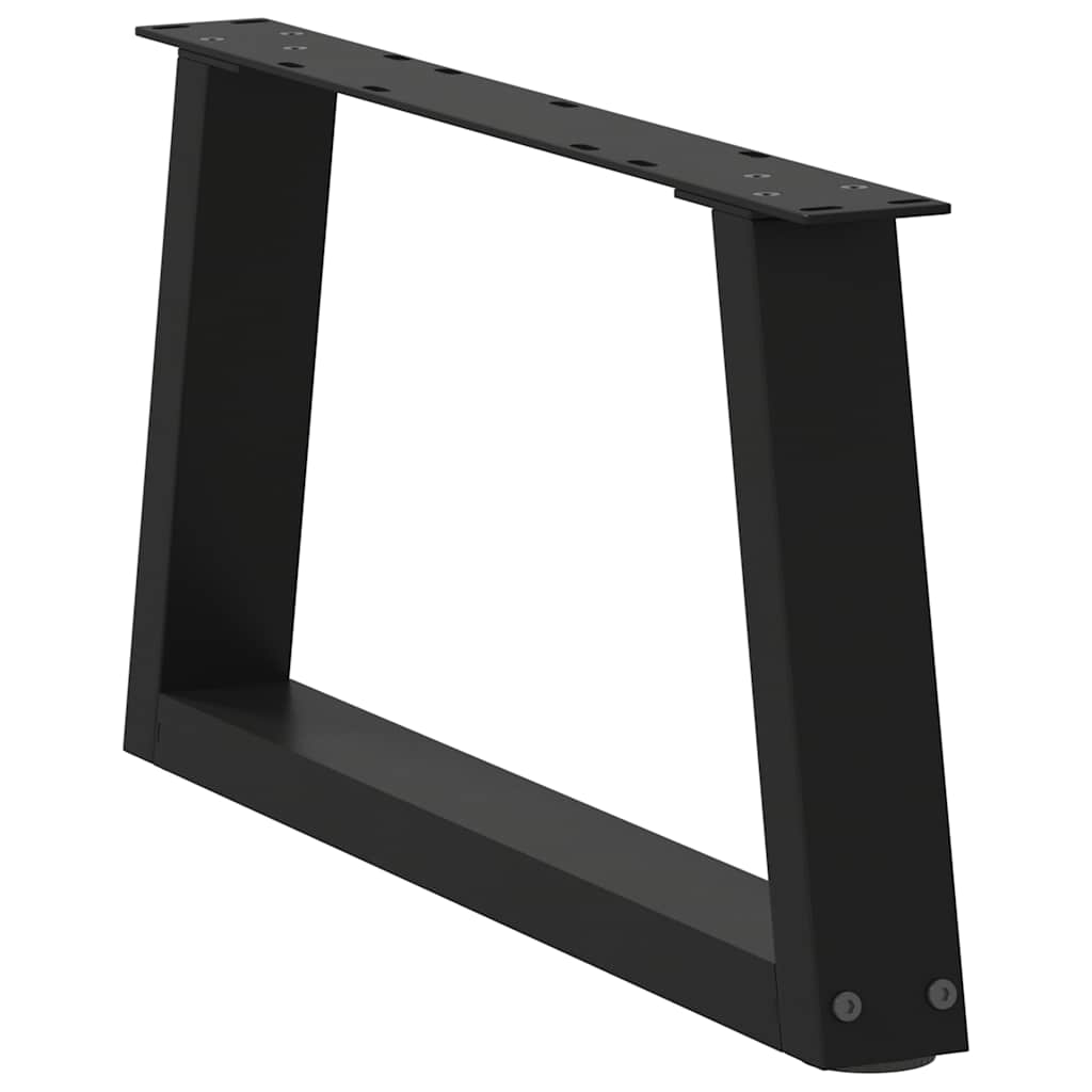 Pieds de table basse en V, 2 pièces, noir, 70 x (30-31,3) cm, acier