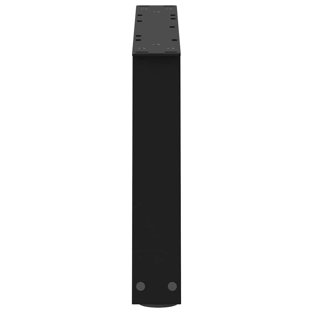 Pieds de table basse en V, 2 pièces, noir, 70 x (30-31,3) cm, acier