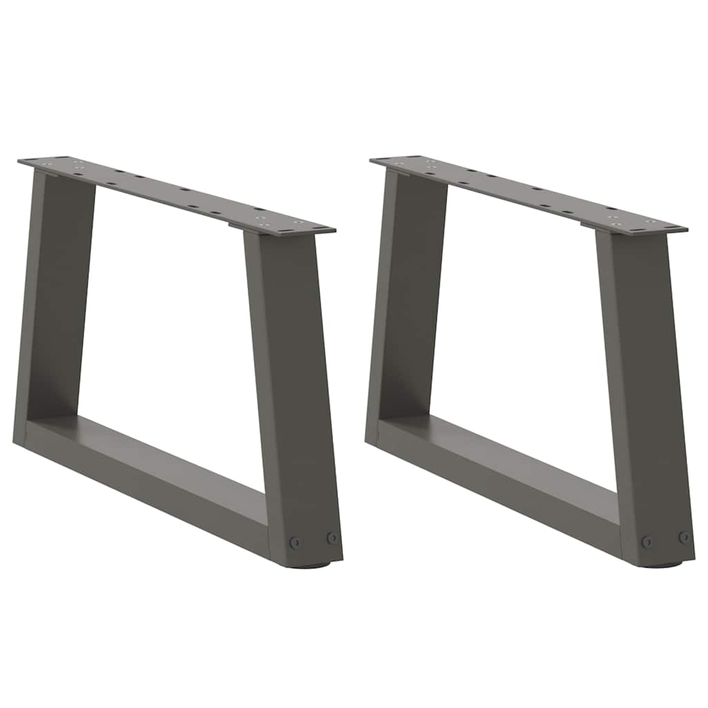 Pieds de table basse en V, 2 pièces, anthracite, 70 x (30-31,3) cm, acier