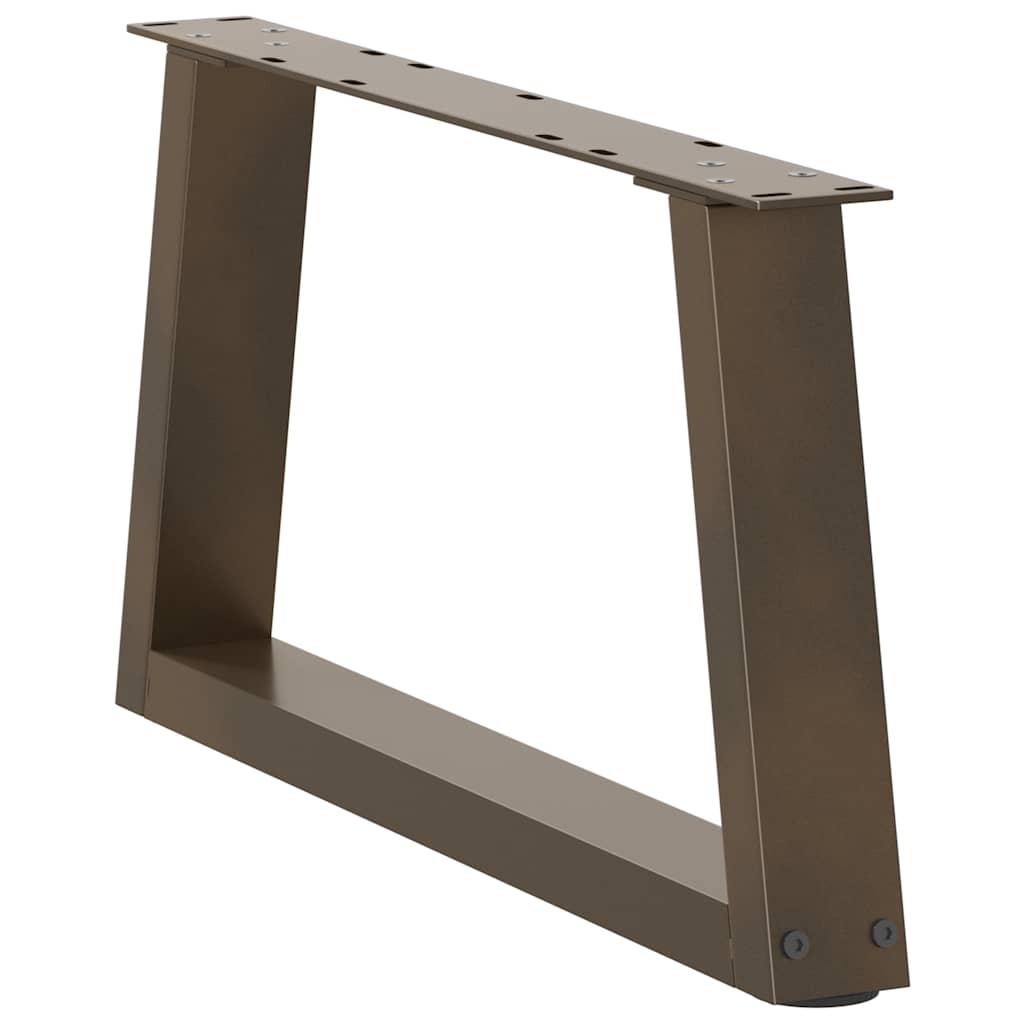 Pieds de table basse en V, 2 pièces, acier naturel, 70 x (30-31,3) cm
