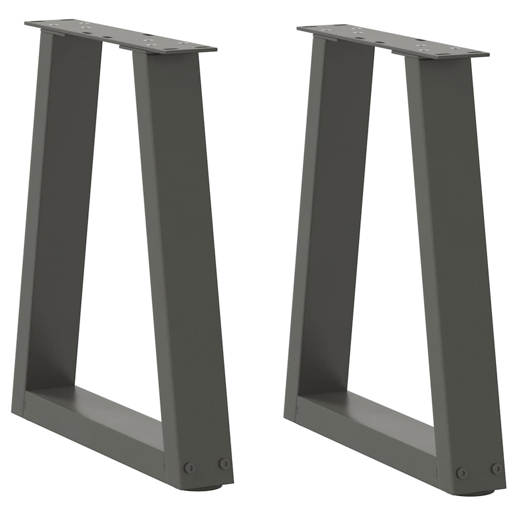 Pieds de table basse en V, 2 pièces, anthracite, 28 x (42-43,3) cm, acier