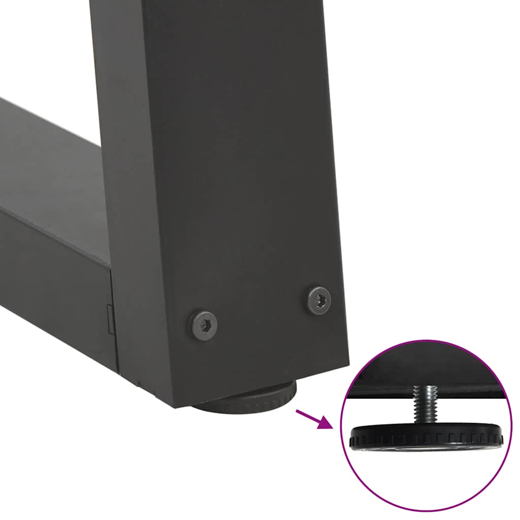 Pieds de table basse en V, 2 pièces, anthracite, 28 x (42-43,3) cm, acier