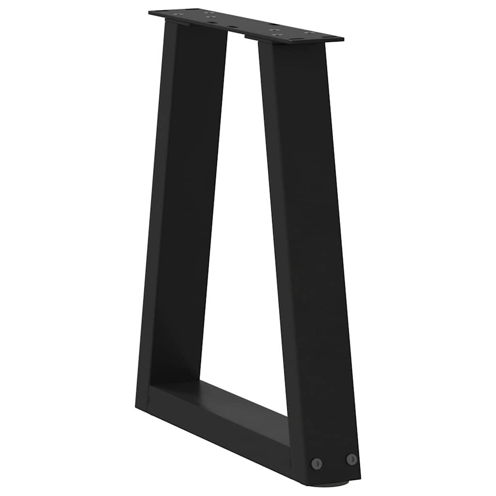 Dining table legs V-shape 2 pieces black 38x(42-43.3) cm steel