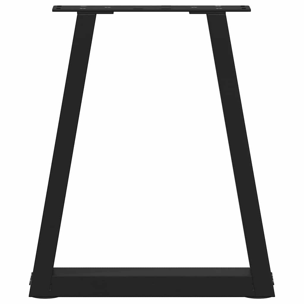 Dining table legs V-shape 2 pieces black 38x(42-43.3) cm steel