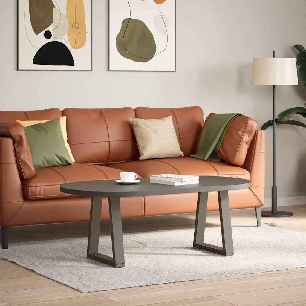 Pieds de table basse en V, 2 pièces, acier naturel, 38 x (42-43,3) cm