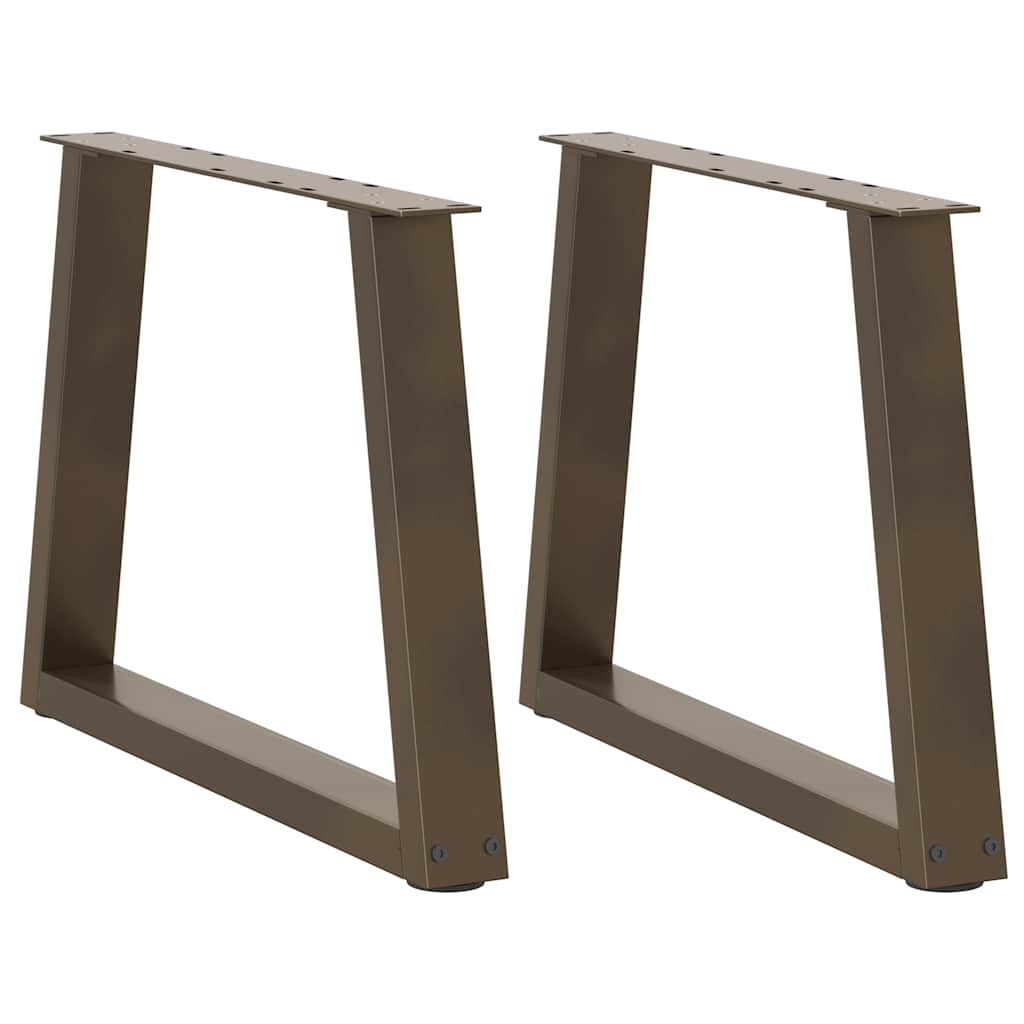 Pieds de table basse en V, 2 pièces, acier naturel, 50 x (42-43,3) cm