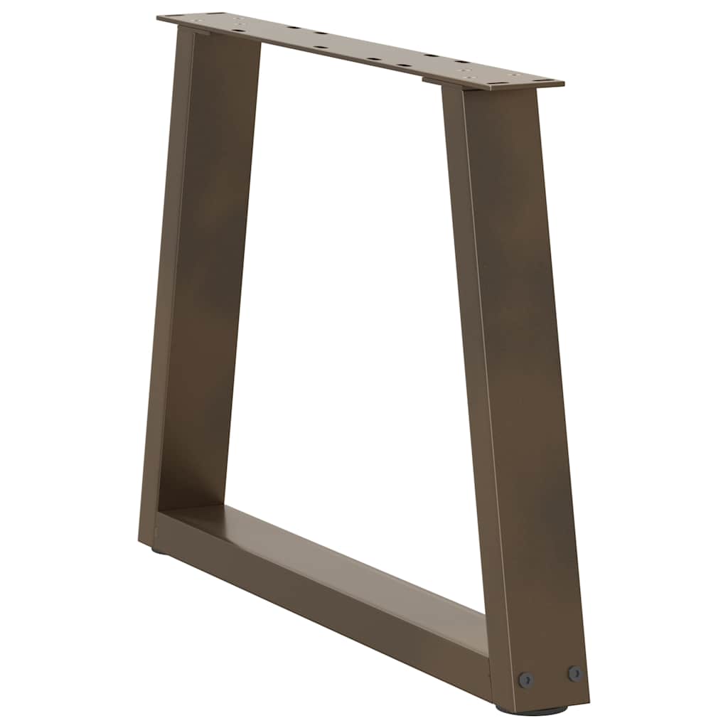 Pieds de table basse en V, 2 pièces, acier naturel, 50 x (42-43,3) cm