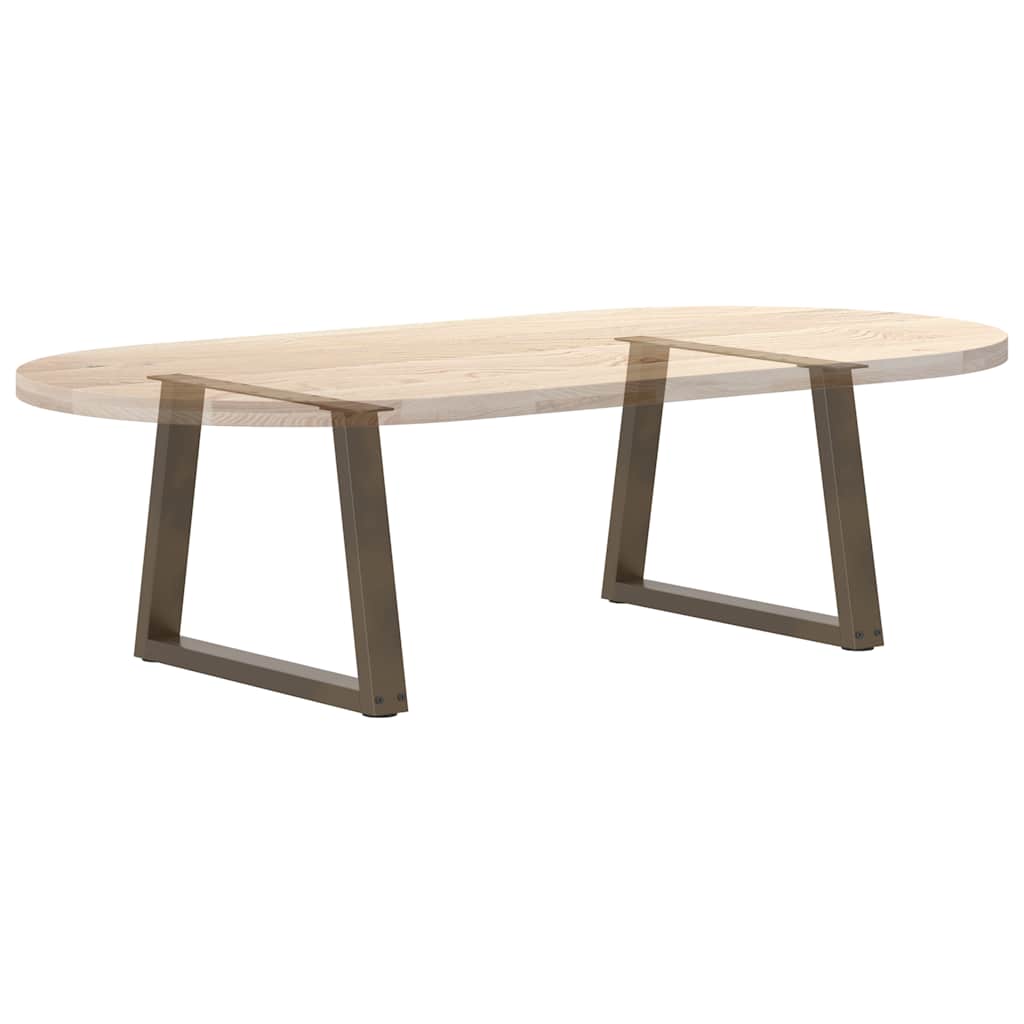 Pieds de table basse en V, 2 pièces, acier naturel, 60 x (42-43,3) cm