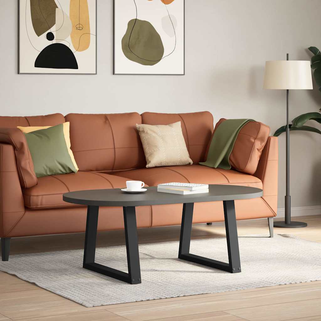 Pieds de table basse en V, 2 pièces, noir, 70 x (42-43,3) cm, acier