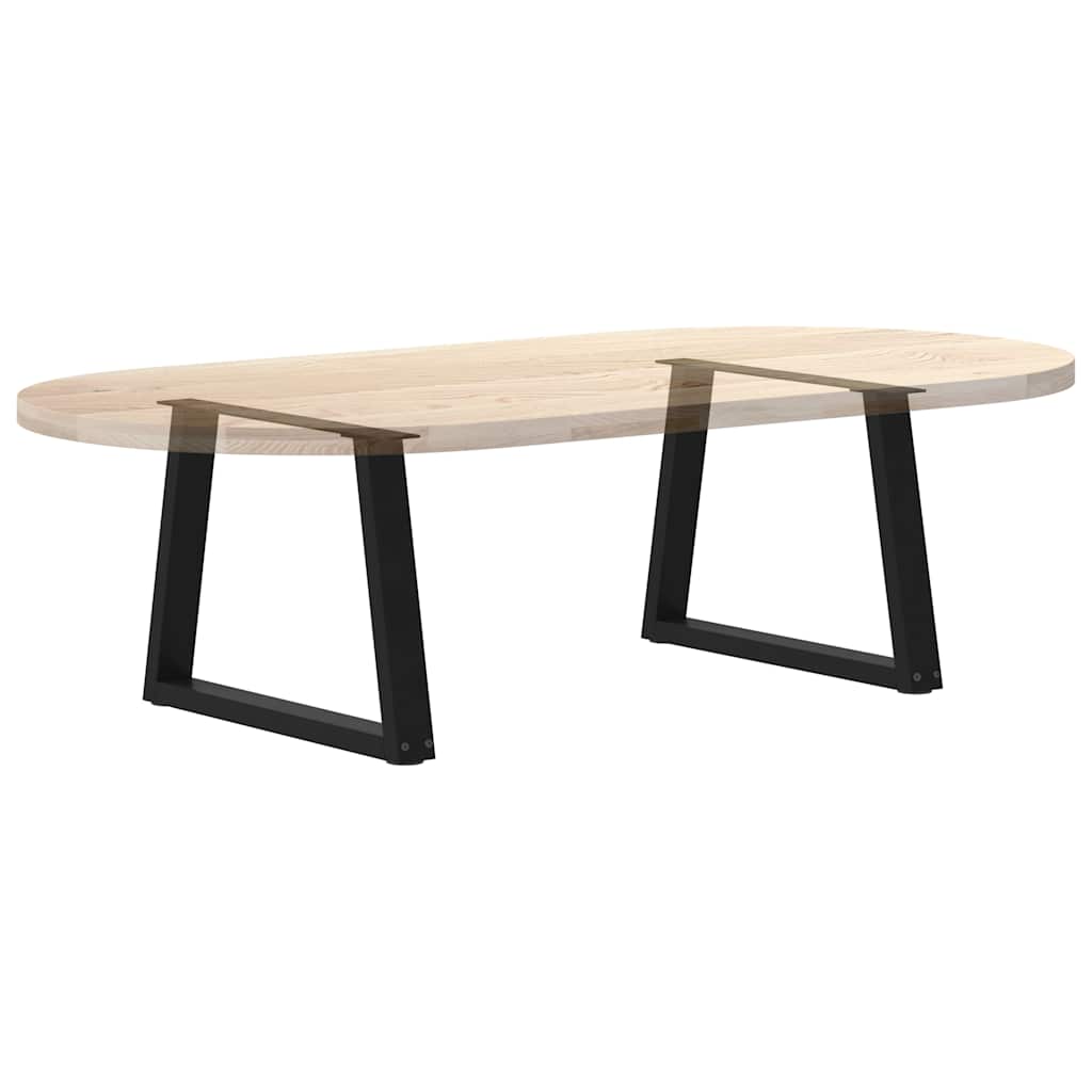 Pieds de table basse en V, 2 pièces, noir, 70 x (42-43,3) cm, acier