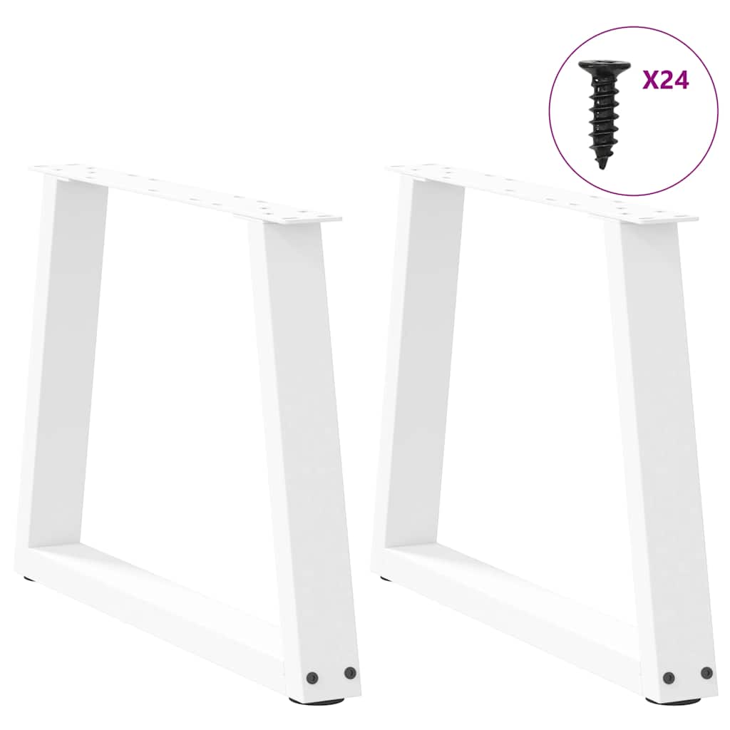 Pieds de table basse en V, 2 pièces, blanc, 70 x (42-43,3) cm, acier