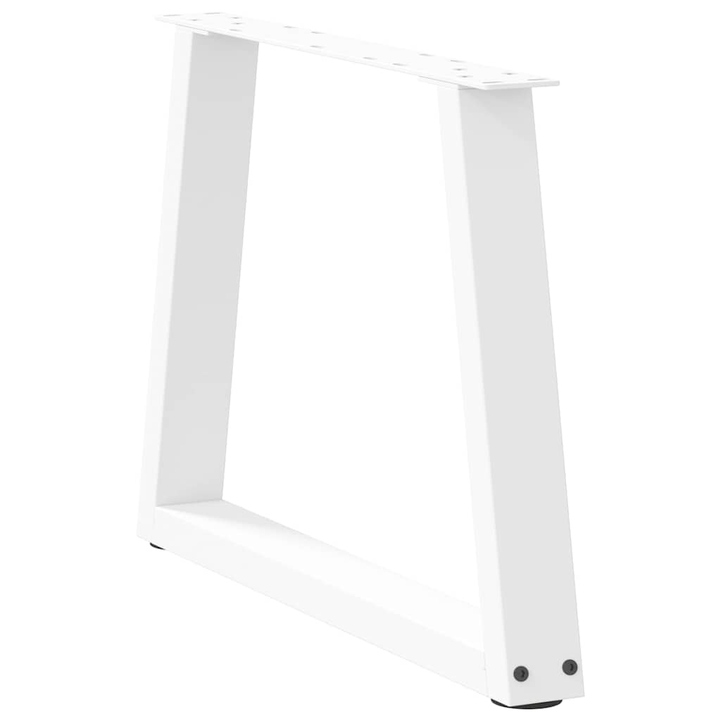 Pieds de table basse en V, 2 pièces, blanc, 70 x (42-43,3) cm, acier