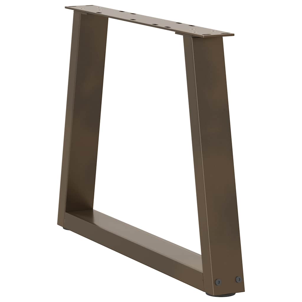 Pieds de table basse en V, 2 pièces, acier naturel, 70 x (42-43,3) cm