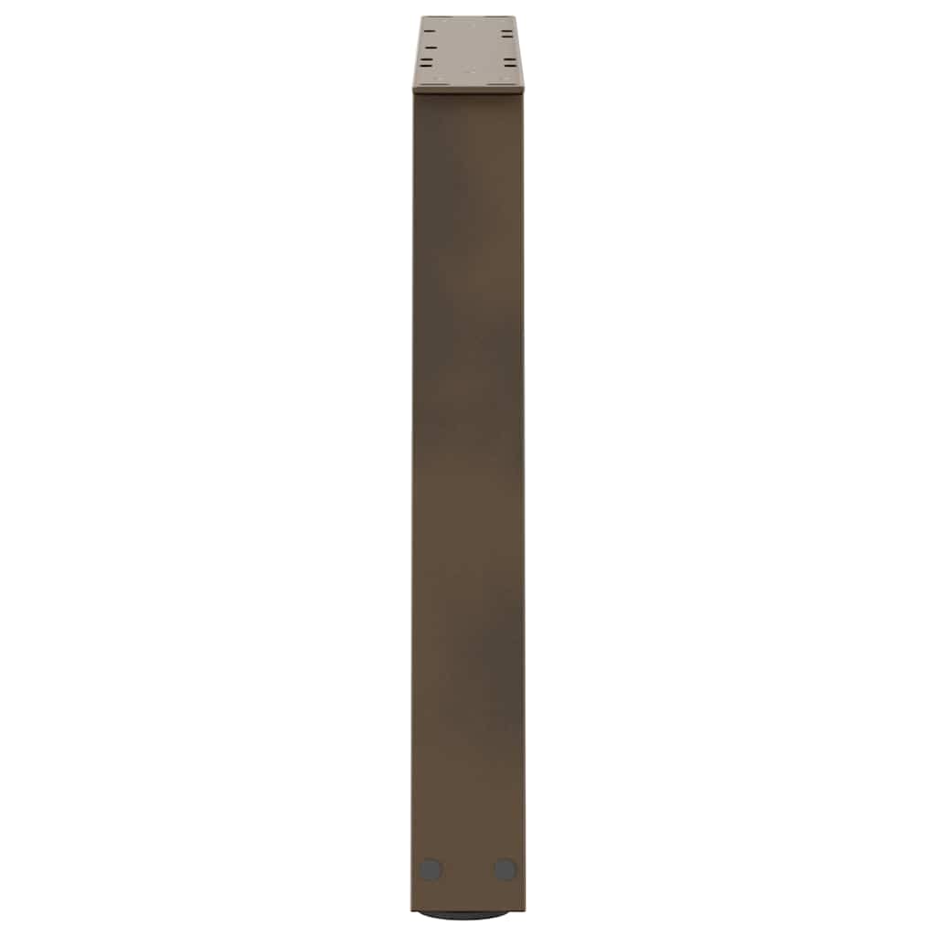Pieds de table basse en V, 2 pièces, acier naturel, 70 x (42-43,3) cm