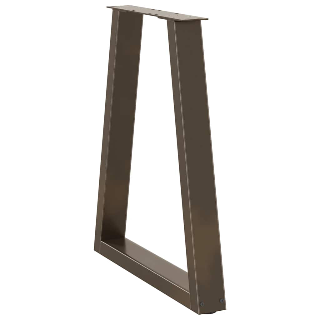 Pieds de table à manger en V, 2 pièces, acier naturel, 50 x (72-73,3) cm