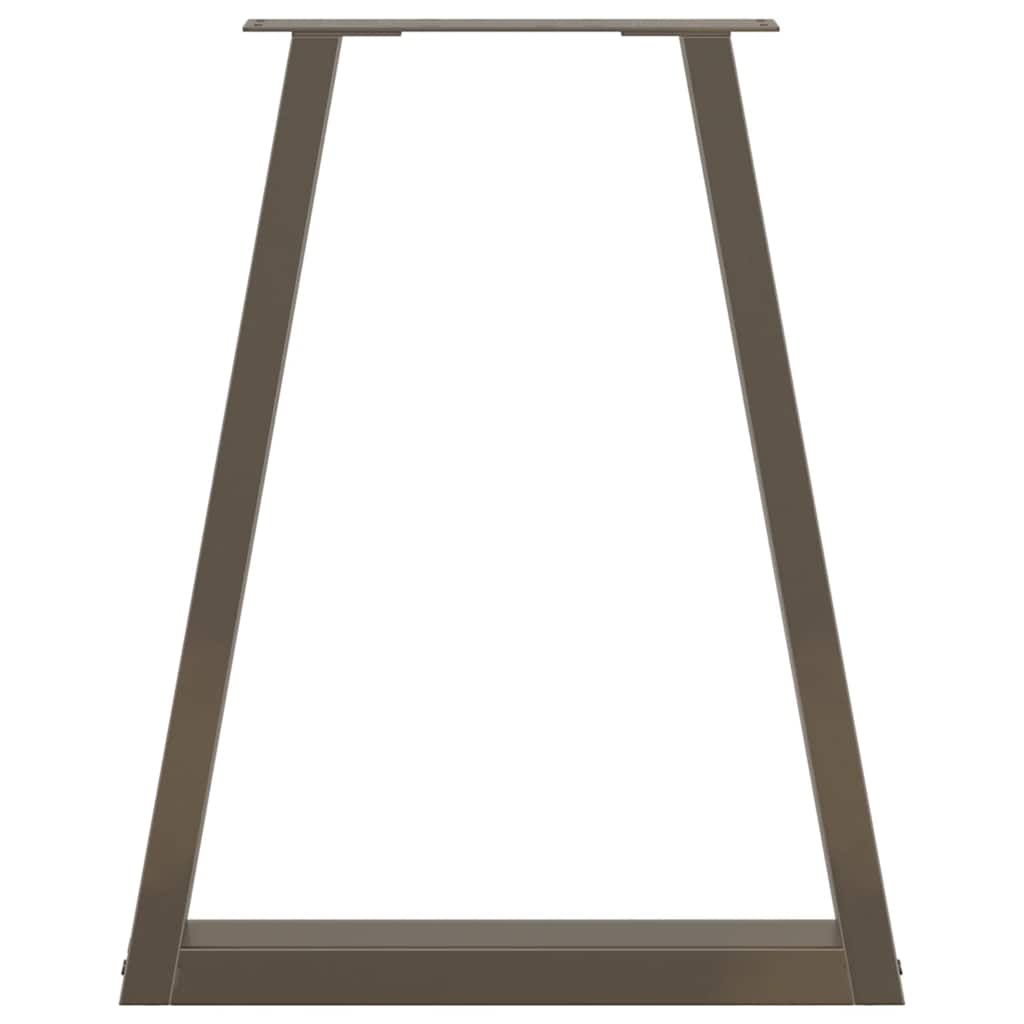 Pieds de table à manger en V, 2 pièces, acier naturel, 50 x (72-73,3) cm