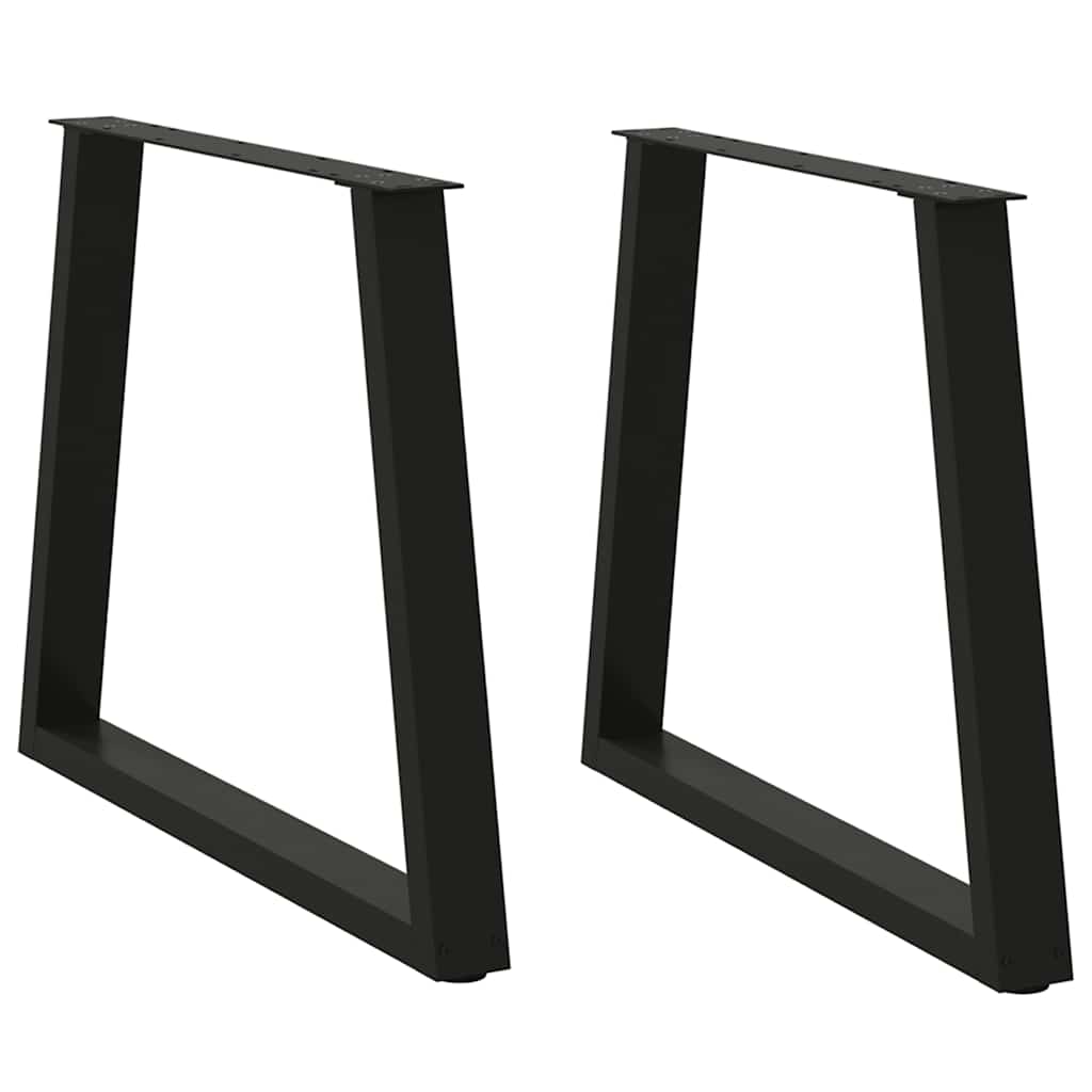 Pieds de table à manger en V, 2 pièces, noir, 70 x (72-73,3) cm, acier