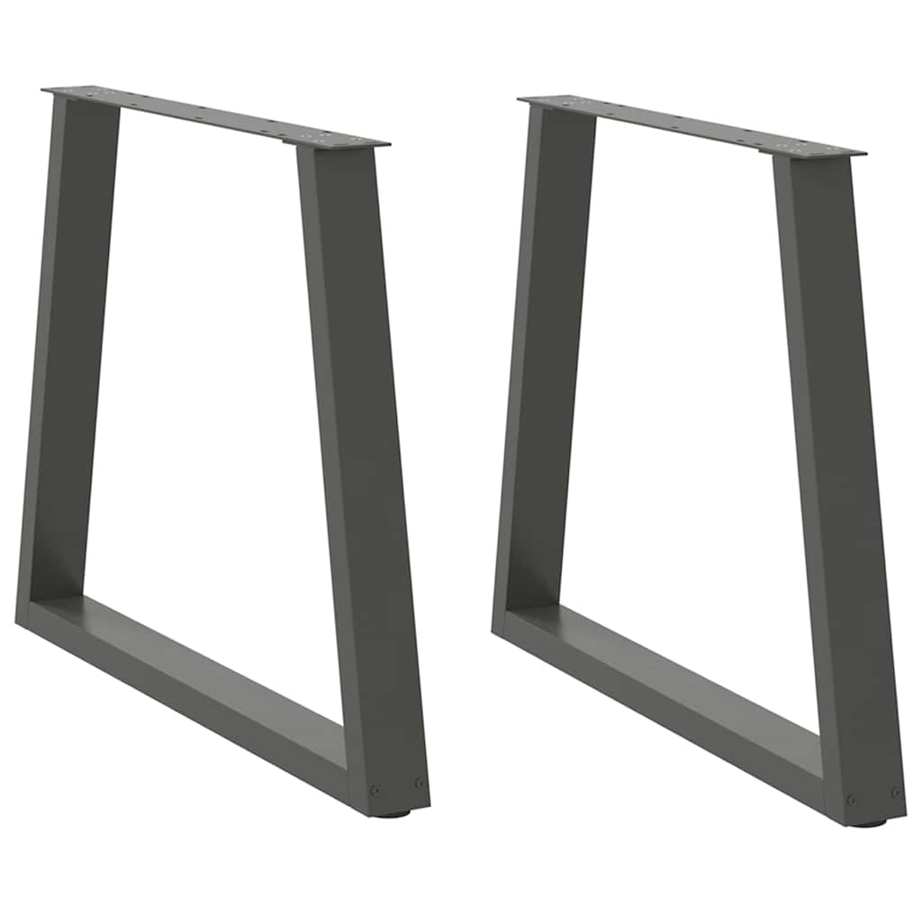 Pieds de table à manger en V, 2 pièces, anthracite, 70 x (72-73,3) cm, acier