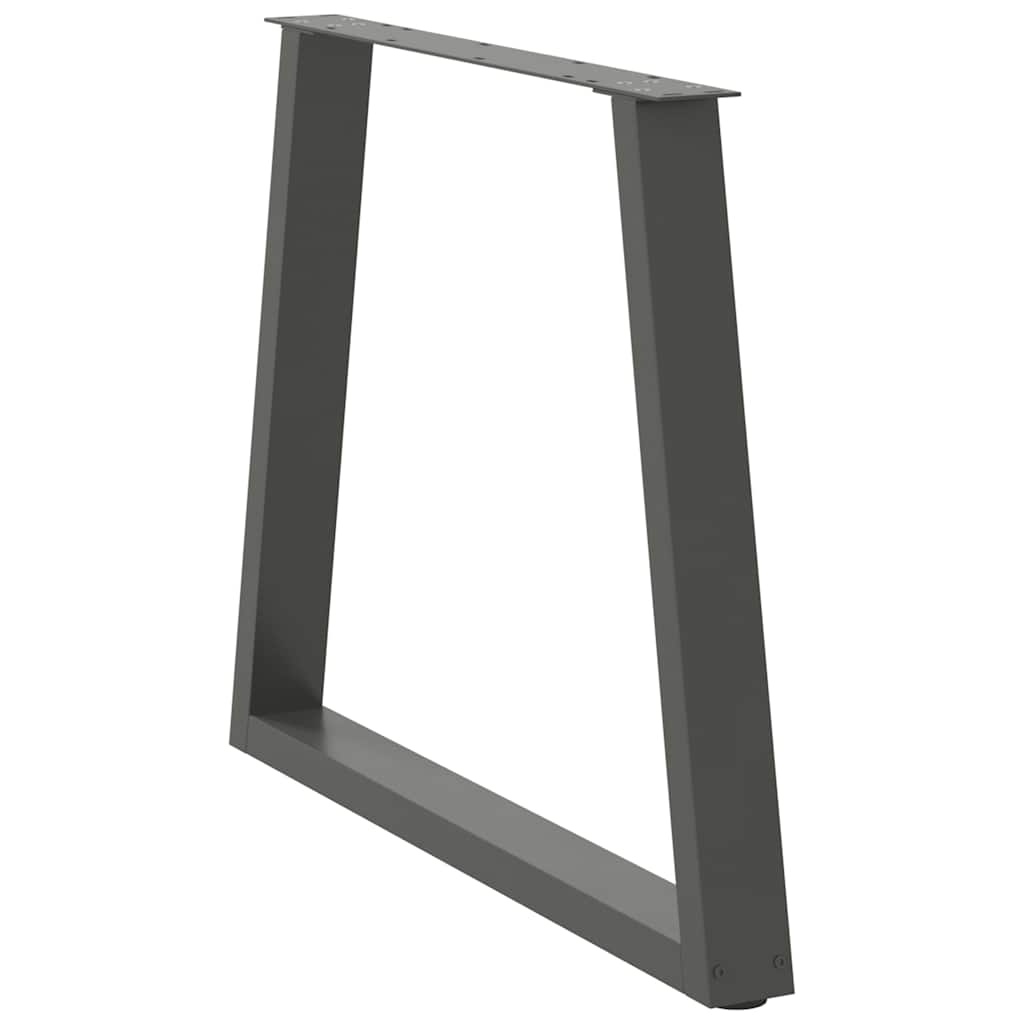 Pieds de table à manger en V, 2 pièces, anthracite, 70 x (72-73,3) cm, acier