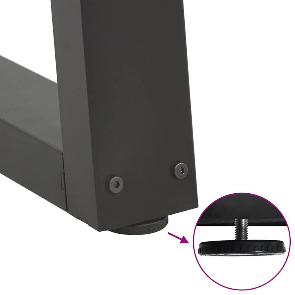 Pieds de table à manger en V, 2 pièces, anthracite, 70 x (72-73,3) cm, acier