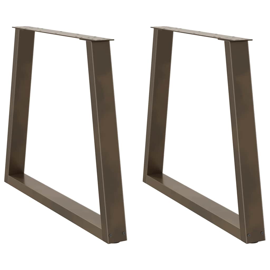 Pieds de table à manger en V, 2 pièces, acier naturel, 70 x (72-73,3) cm