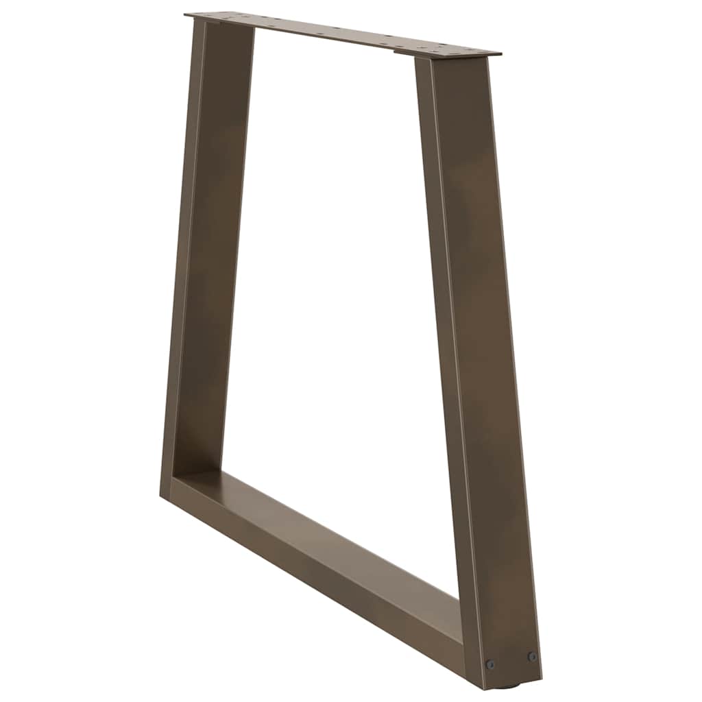 Pieds de table à manger en V, 2 pièces, acier naturel, 70 x (72-73,3) cm