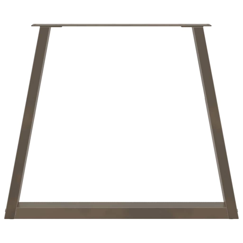 Pieds de table à manger en V, 2 pièces, acier naturel, 70 x (72-73,3) cm
