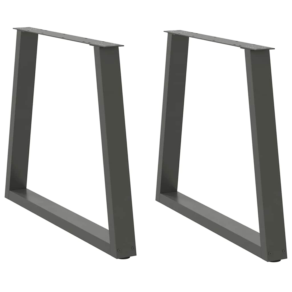 Pieds de table à manger en V, 2 pièces, anthracite, 80 x (72-73,3) cm, acier