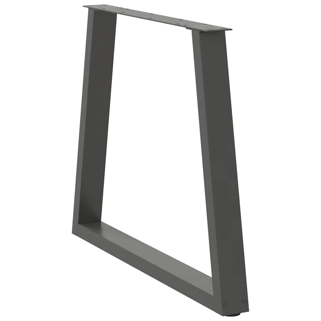 Pieds de table à manger en V, 2 pièces, anthracite, 80 x (72-73,3) cm, acier