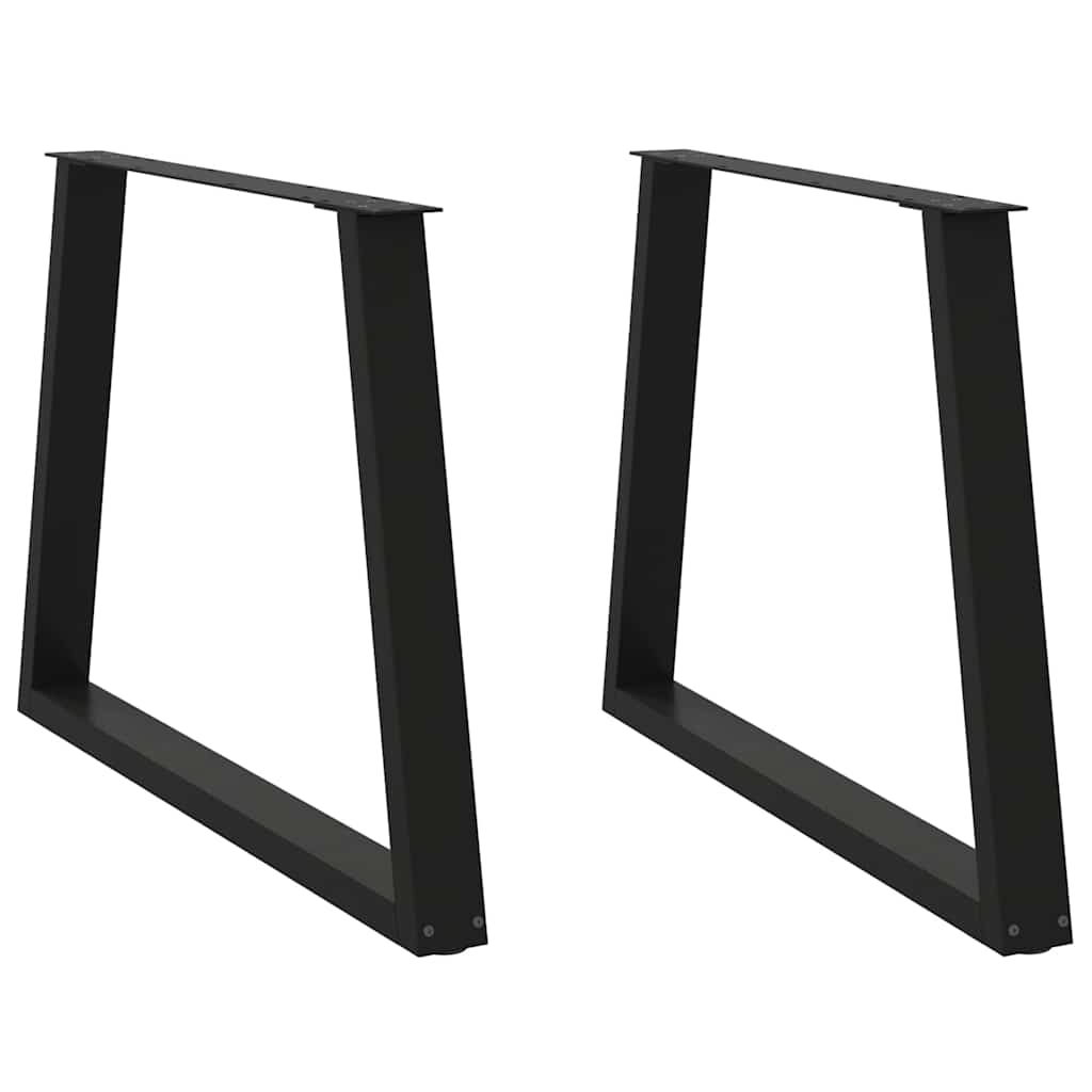 Pieds de table à manger en V, 2 pièces, noir, 90 x (72-73,3) cm, acier