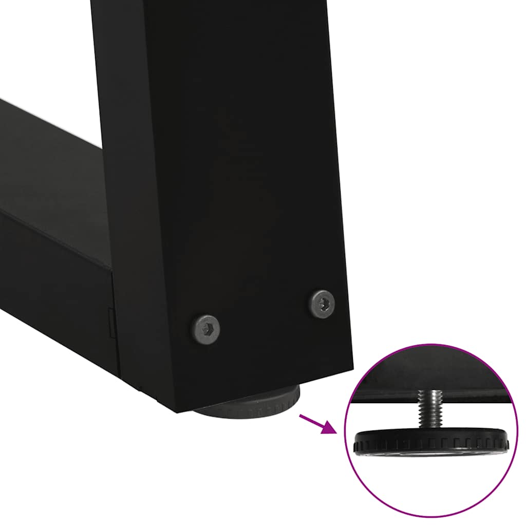 Pieds de table à manger en V, 2 pièces, noir, 90 x (72-73,3) cm, acier