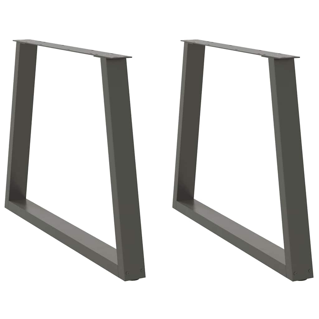 Pieds de table à manger en V, 2 pièces, anthracite, 90 x (72-73,3) cm, acier