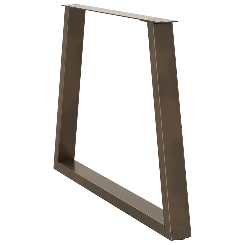 Pieds de table à manger en V, 2 pièces, acier naturel, 90 x (72-73,3) cm