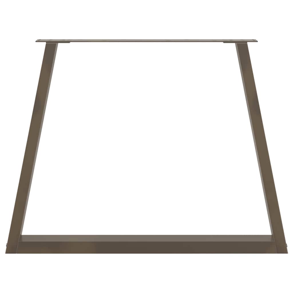 Pieds de table à manger en V, 2 pièces, acier naturel, 90 x (72-73,3) cm
