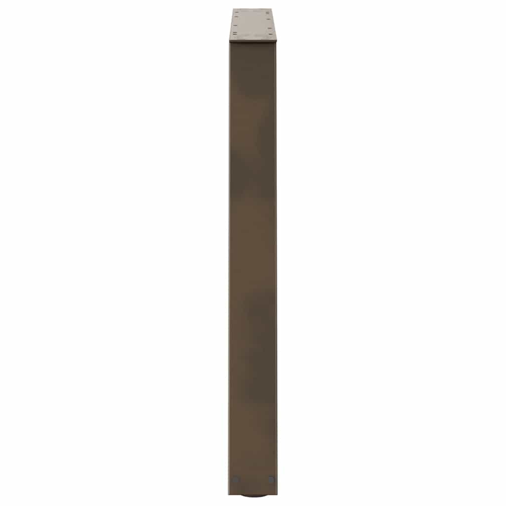 Pieds de table à manger en V, 2 pièces, acier naturel, 90 x (72-73,3) cm