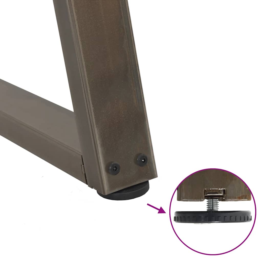 Pieds de table à manger en V, 2 pièces, acier naturel, 90 x (72-73,3) cm