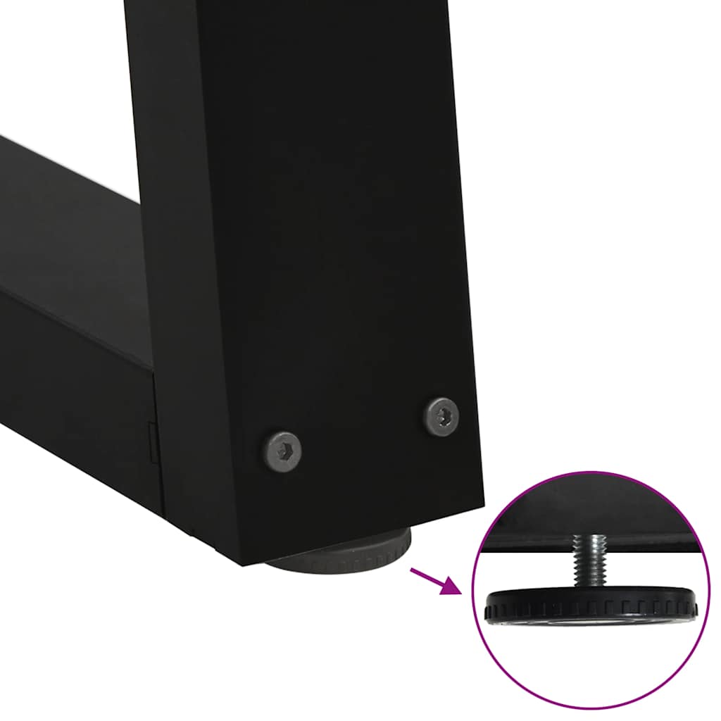 Dining table legs V-shape 2 pieces black 100x(72-73.3) cm steel