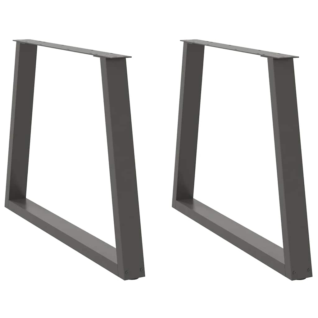 Pieds de table à manger en V, 2 pièces, anthracite, 100 x (72-73,3) cm, acier