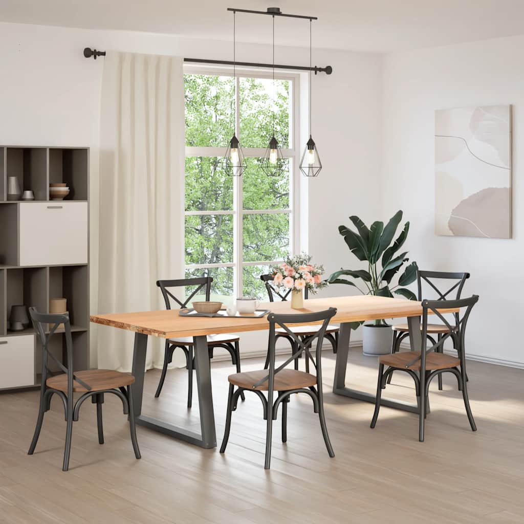 Pieds de table à manger en V, 2 pièces, anthracite, 100 x (72-73,3) cm, acier