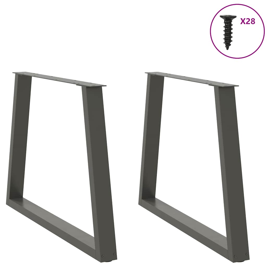 Pieds de table à manger en V, 2 pièces, anthracite, 100 x (72-73,3) cm, acier