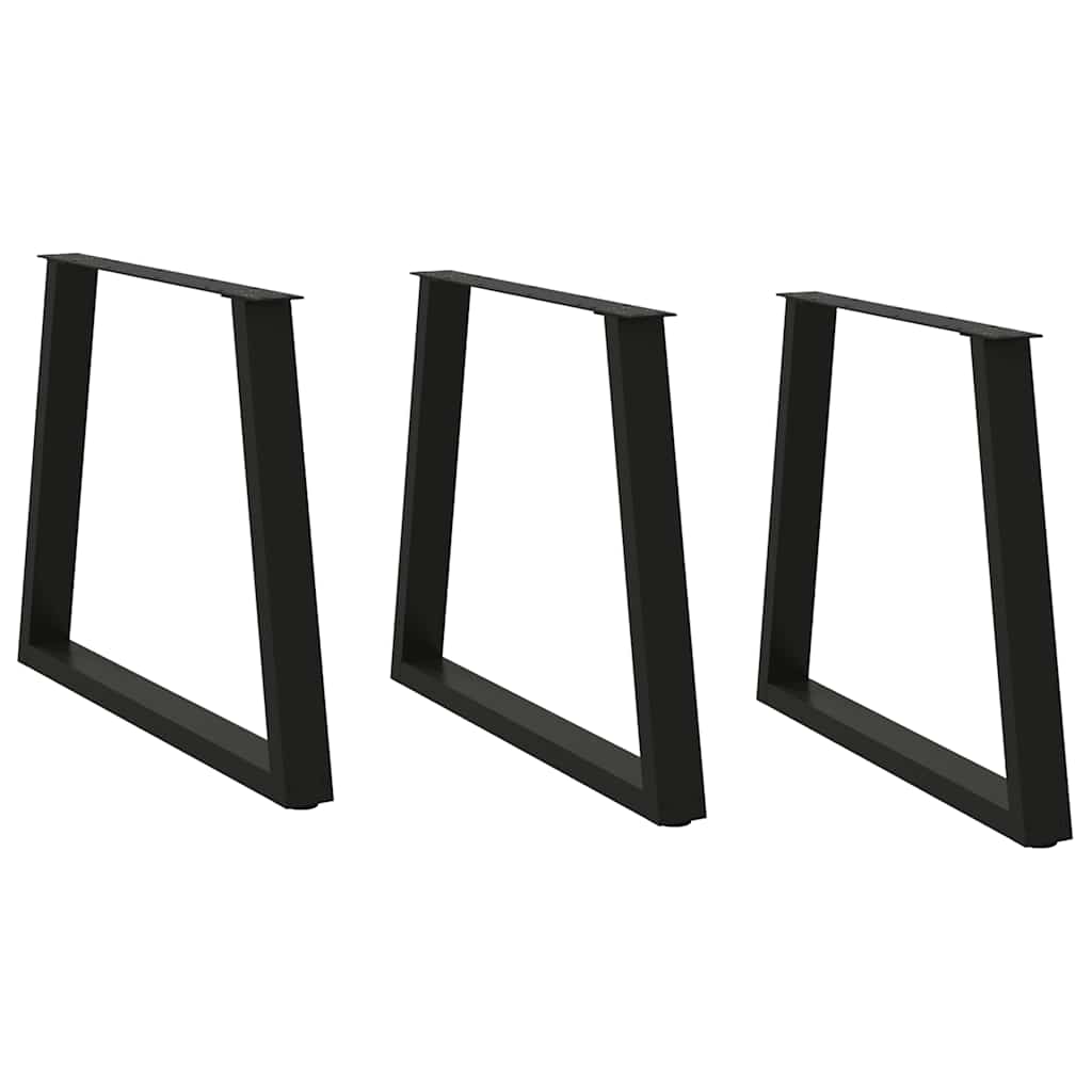 Pieds de table à manger en V, 3 pièces, noir, 70 x (72-73,3) cm, acier