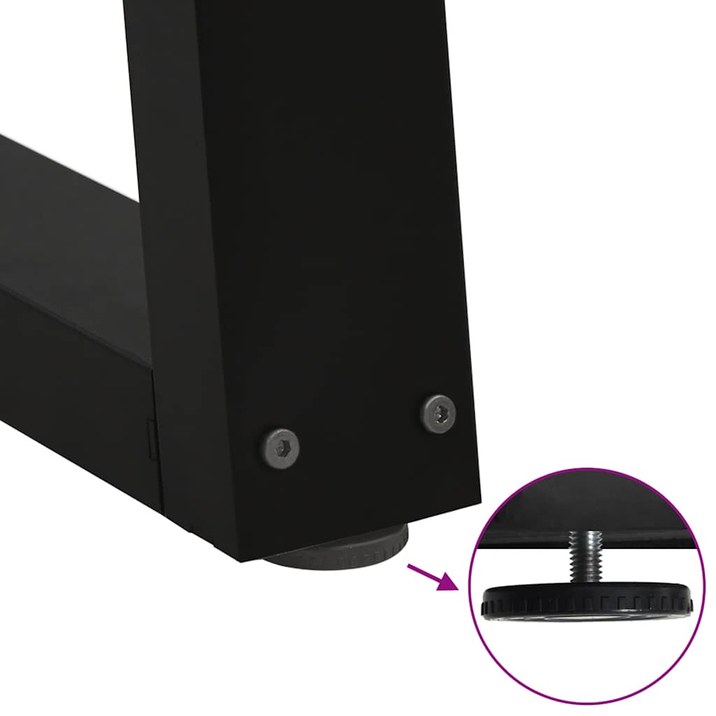 Pieds de table à manger en V, 3 pièces, noir, 70 x (72-73,3) cm, acier