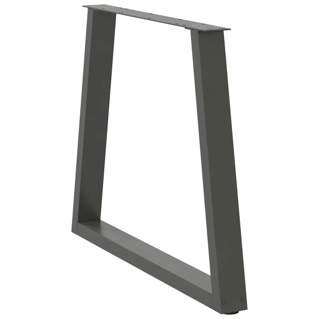Pieds de table à manger en V 3 pièces anthracite 70x(72-73,3) cm acier