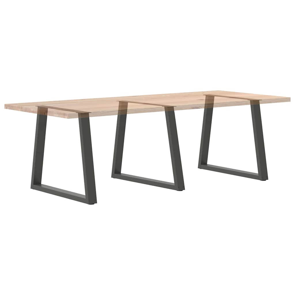 Pieds de table à manger en V 3 pièces anthracite 70x(72-73,3) cm acier