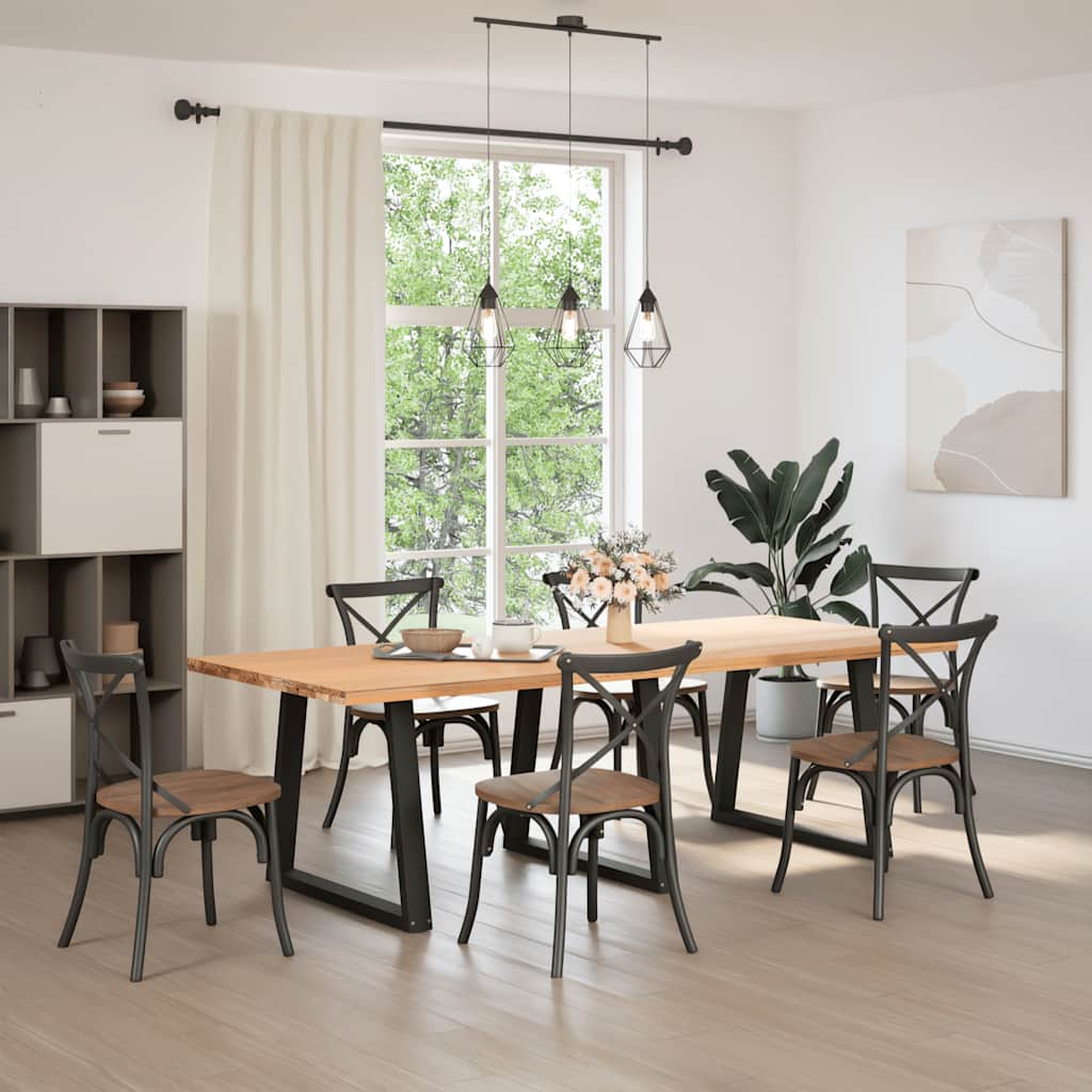 Pieds de table à manger en V, 3 pièces, noir, 80 x (72-73,3) cm, acier